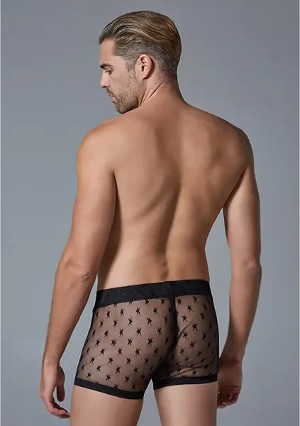Male Power Star Boxer Shorts S/M Ultra Sheer Elastic Waistband