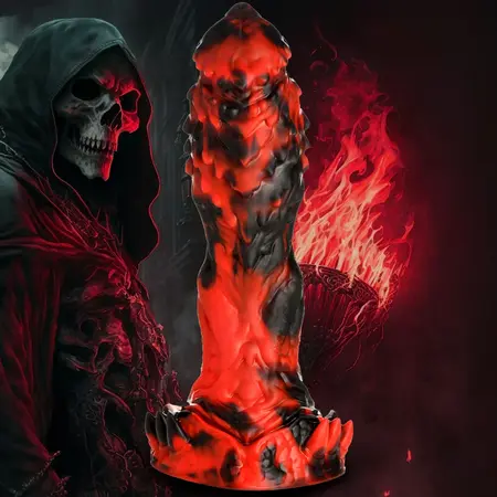 XR Brands Grim Reaper silikonski intimni uređaj crveno/crni, veliki