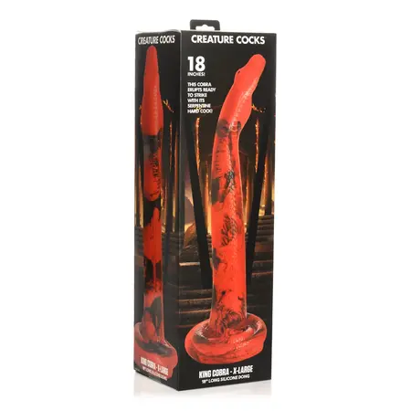 XR Brands King Cobra Silicone Model 18/45 cm Red/Black, Suction Base
