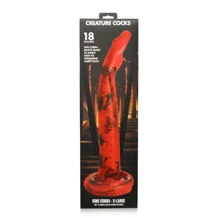 XR Brands King Cobra Silicone Model 18/45 cm Red/Black, Suction Base