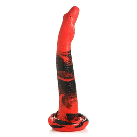 XR Brands King Cobra Silicone Intimate Device 36cm Red/Black Suction Base