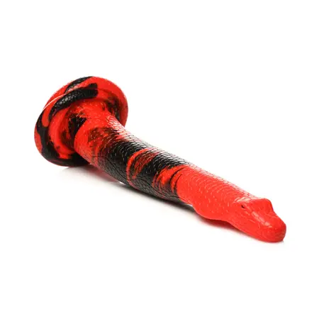 XR Brands King Cobra Silicone Intimate Device 36cm Red/Black Suction Base
