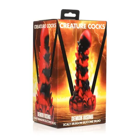 Demon Rising Scaly Dragon Intimate Silicone Model Red/Black Large