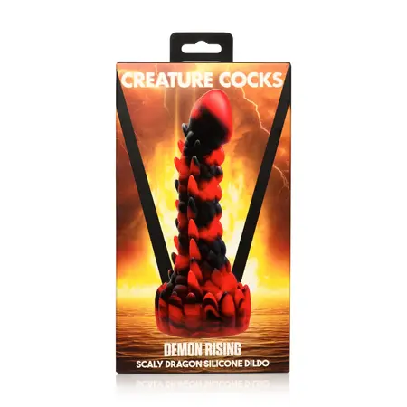 Demon Rising Scaly Dragon Intimate Silicone Model Red/Black Large