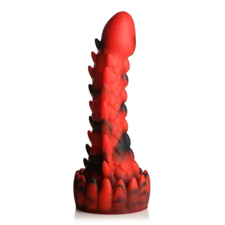 Demon Rising Scaly Dragon Intimate Silicone Model Red/Black Large