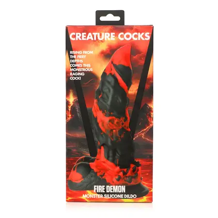 XR Brands Fire Demon silikonski fantazijski model crveno/crni, veliki