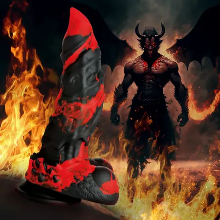 XR Brands Fire Demon silikonski fantazijski model crveno/crni, veliki