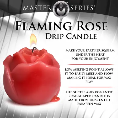 Flaming Rose kapajuća sveća crvena - niskotemperaturni parafinski model