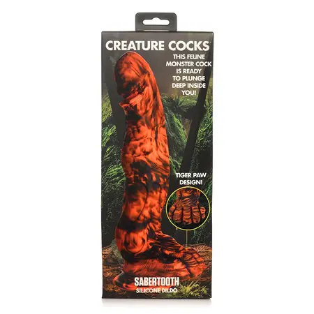Creature Cocks Sabretooth silikonski model, narandžasti/crni, usisna baza