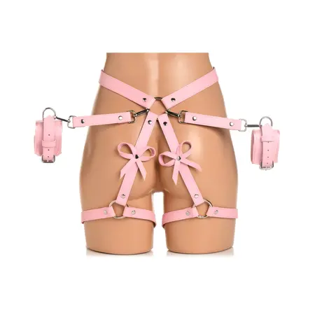 Sportsheets Body Harness with Decorative Bows XL/2XL Pink Vegan Leather