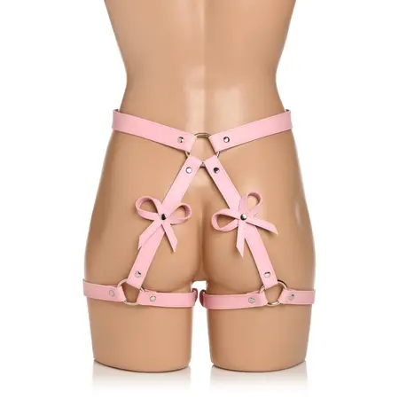 Sportsheets Body Harness with Decorative Bows XL/2XL Pink Vegan Leather