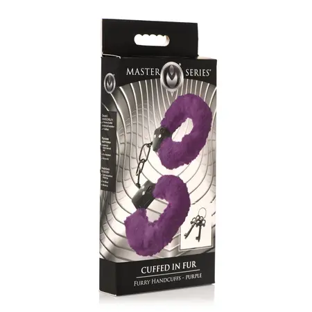 XR Brands Cuffed in Fur podesive krzneno lisice ljubičaste boje
