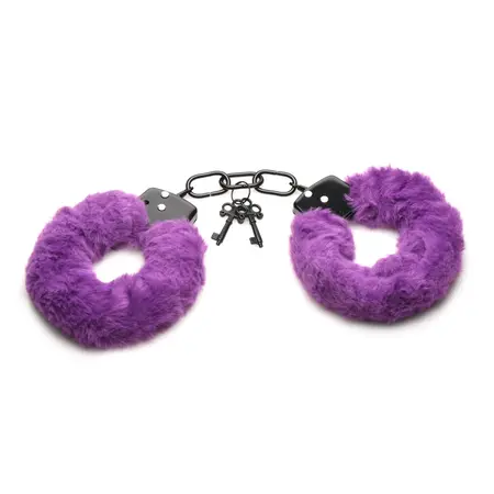 XR Brands Cuffed in Fur podesive krzneno lisice ljubičaste boje