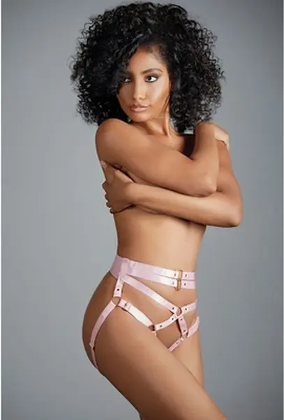 Leg Avenue Ava Strap Design Open Panties Adjustable One Size Black