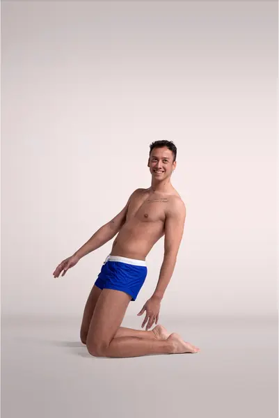 Prowler Swim Trunk S Plava - Pripijeni Poliesterski Kupaći Veš sa Uzicom