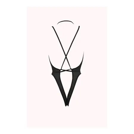 Vesper Teddy Halter S/M Black - Dramatic Open-Back Bodysuit by Vesper