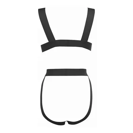 Just a Crush Teddy Open Back One Size Black - Elegant Strappy Design
