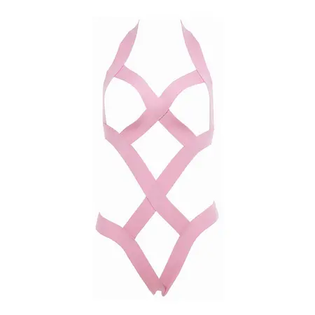 Obsession Teddy Open Cup OS Pink - Adjustable Straps & Open Back Design