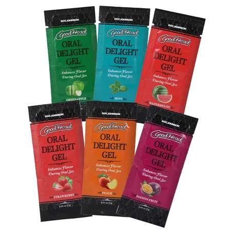 Doc Johnson GoodHead Flavored Gel Pack 6x7g Variety Oral Care Set
