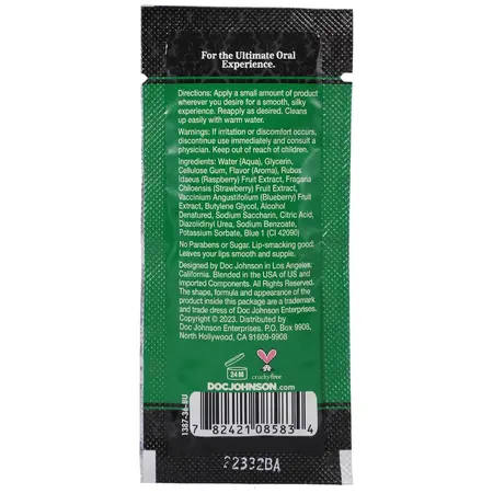 Doc Johnson Oral Delight Gel Green Apple Bulk 48 Sachets 7g Each