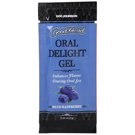 Doc Johnson Oral Delight Gel Blue Raspberry Bulk 48 x 7g Single-Use Packs