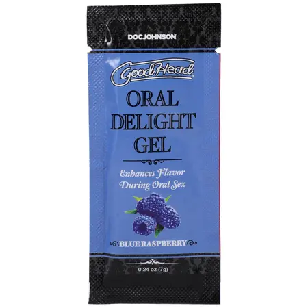 Doc Johnson Oral Delight Gel Blue Raspberry Bulk 48 x 7g Single-Use Packs
