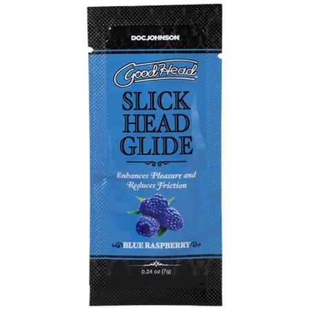 Doc Johnson Slick Head Glide Blue Raspberry Bulk 48 x 7g Vegan Formula