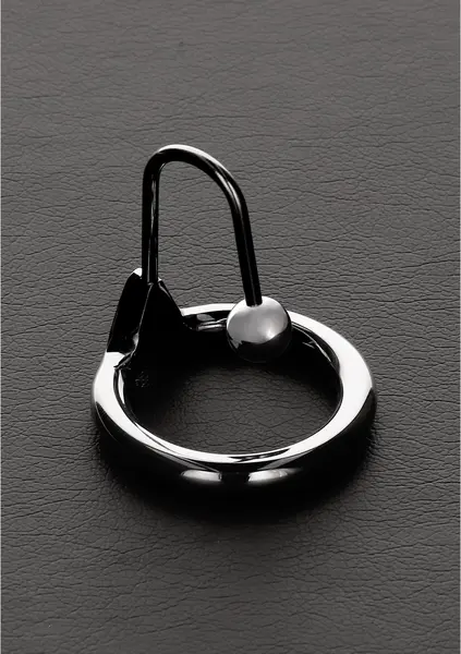 Lock N Load Stainless Steel Glans Ring with Urethral Stopper, Silver