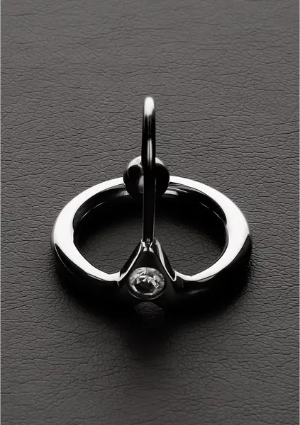 Lock N Load Stainless Steel Glans Ring with Urethral Stopper, Silver