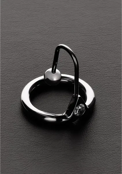 Lock N Load Stainless Steel Glans Ring with Urethral Stopper, Silver