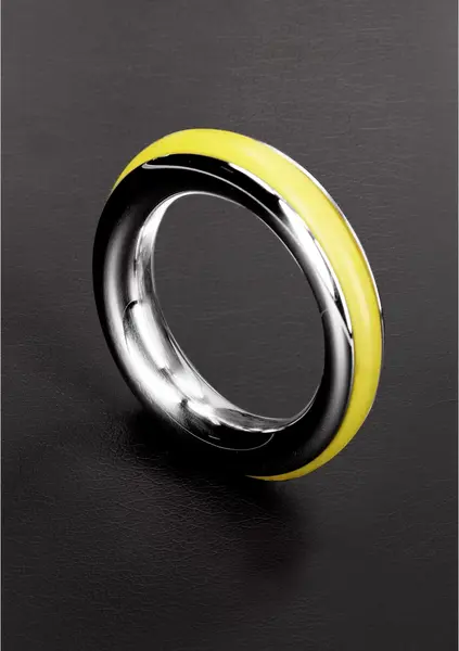 Cazzo Tensions 2 Ring 50mm Stainless Steel with Silicone Inlay Blue