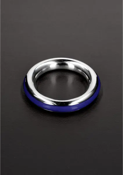 Cazzo Tensions 40mm Steel Ring with Colorful Silicone Inlay - Red