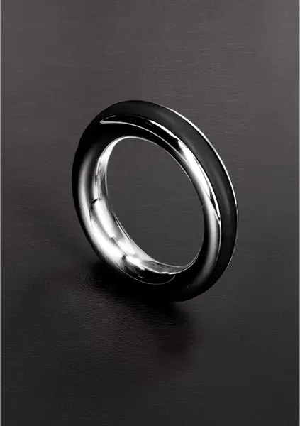 Cazzo Tensions 40mm Stainless Steel Ring with Silicone Inlay - Red