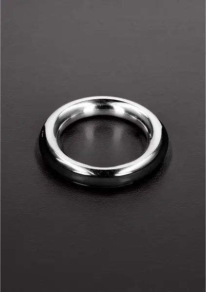 Cazzo Tensions 40mm Stainless Steel Ring with Silicone Inlay - Red