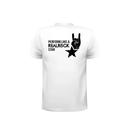 RealRock T-Shirt White Medium - Comfortable Cotton Logo Shirt