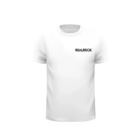 RealRock White T-Shirt Large - Classic Cotton Brand Apparel