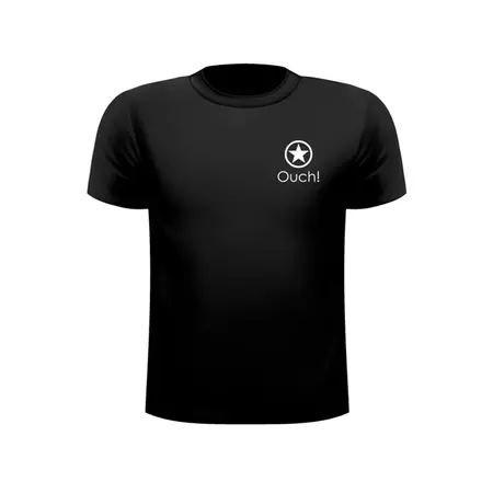 Ouch! Unisex T-Shirt Black Large - Comfortable Cotton Apparel