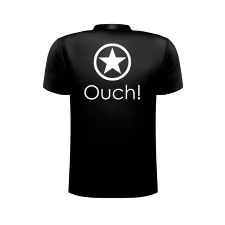Ouch! Unisex T-Shirt Black Large - Comfortable Cotton Apparel