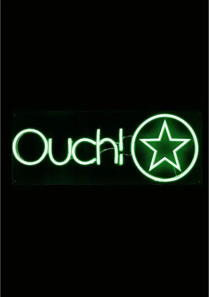 OUCH! Neon RGB Box Sign with Remote - Adjustable Color Display
