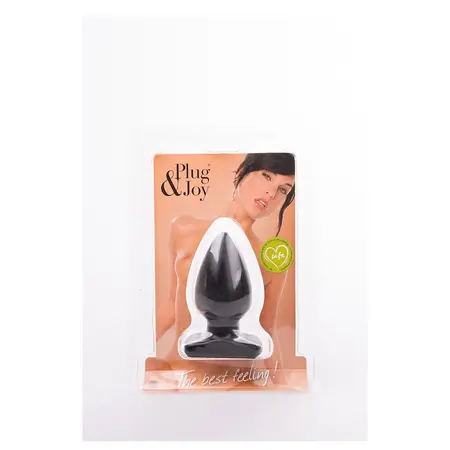 Buttplug and Joy M Crni - Anatomski Silikonski Čep, Srednja Veličina