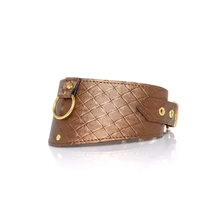 Look at Me Adjustable Quilted Posture Collar with Gold Accents Black