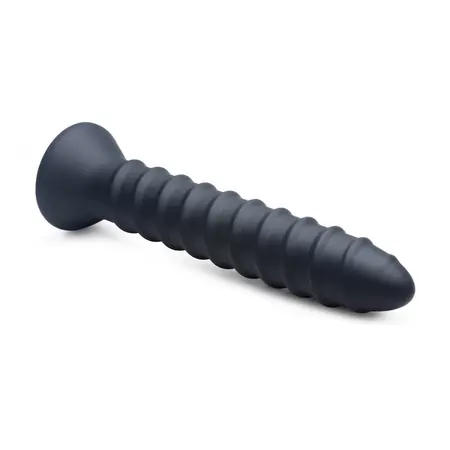 Master Series Power Screw Silicone Spiral Vibrator Crni 20 cm