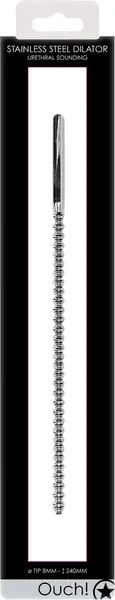 Mystim Steel Ribbed Urethral Sound 8 mm - Precision Metal Instrument