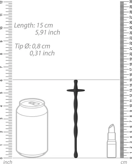 Triune Silikonski Uretralni Dilatator Fleksibilni 8 mm Bezbedan za Telo Crni