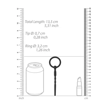 Shots Silicone Flexible Urethral Plug 7mm Body-Safe Black