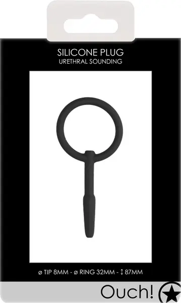 Sinner Gear Silicone Urethral Plug Flexible Intimate System Black 10 cm