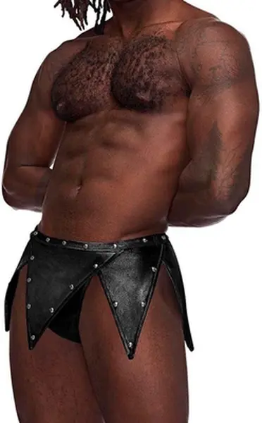 Male Power Gladiator kilt S/M crni - Moderni kilt sa pričvršćenim tangama