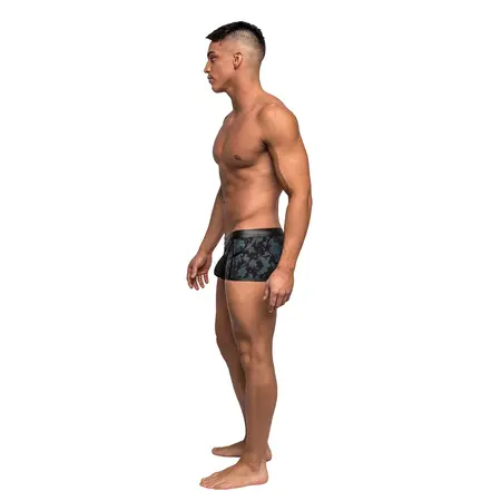 Male Power Strappy Short S Blue/Black - Mesh & Leather Look Waistband