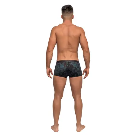 Male Power Strappy Short S Blue/Black - Mesh & Leather Look Waistband