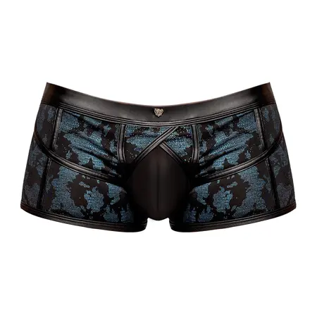 Male Power Strappy Short S Blue/Black - Mesh & Leather Look Waistband